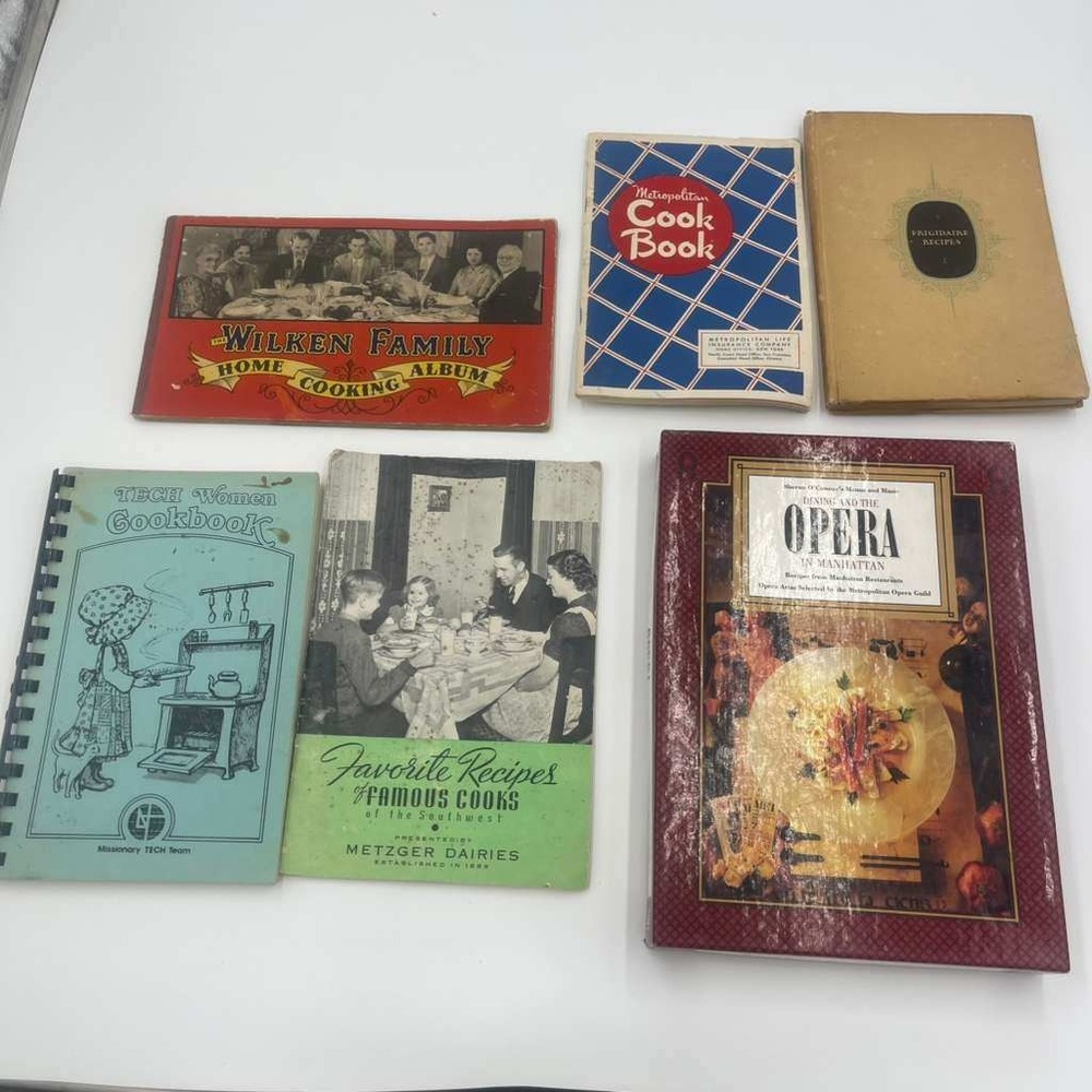 Vintage Cookbook Lot of 6 - Metropolitan, Frigidaire, Opera, Wilken Family